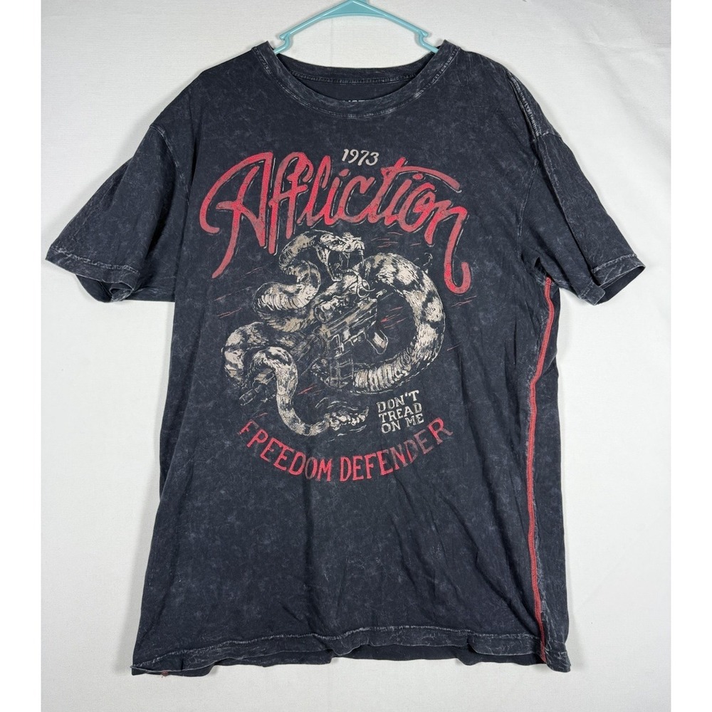 Affliction Freedom Defender S/S T Shirt Men's XL Biker Patriot Snake USA Flag